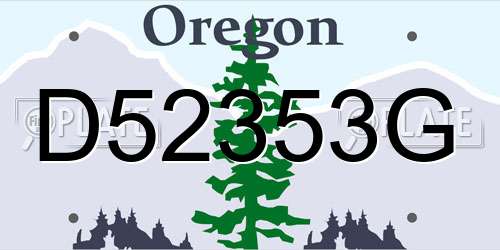 D52353G Oregon License Plate