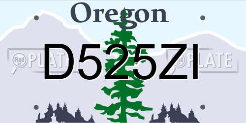 D525ZI Oregon License Plate