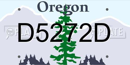 D5272D Oregon License Plate