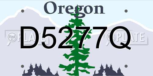 D5277Q Oregon License Plate