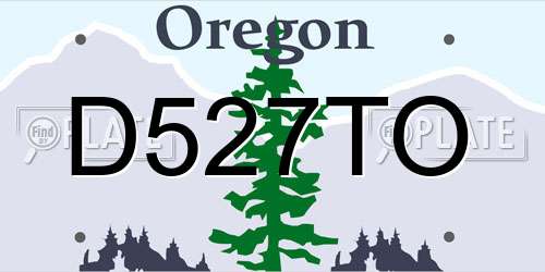 D527TO Oregon License Plate