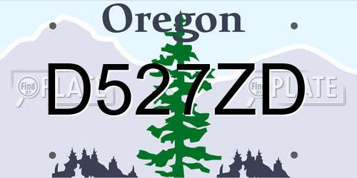 D527ZD Oregon License Plate
