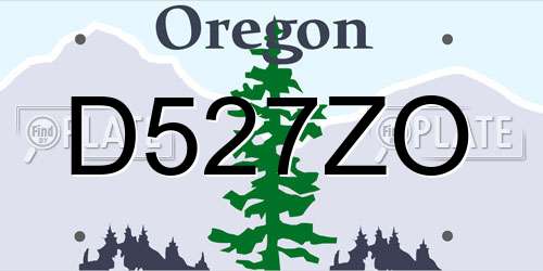 D527ZO Oregon License Plate