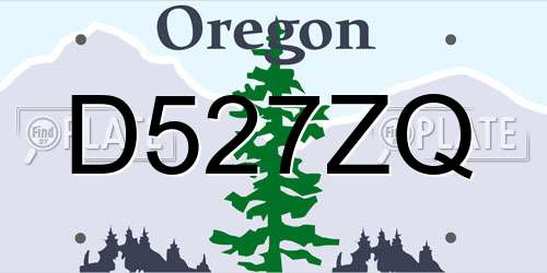 D527ZQ Oregon License Plate
