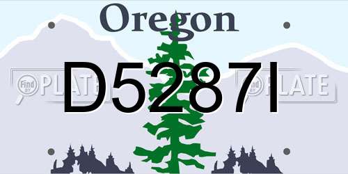 D5287I Oregon License Plate