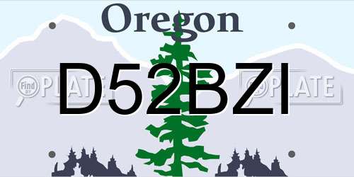 D52BZI Oregon License Plate