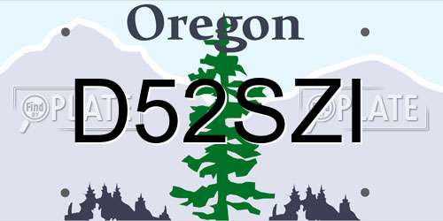 D52SZI Oregon License Plate