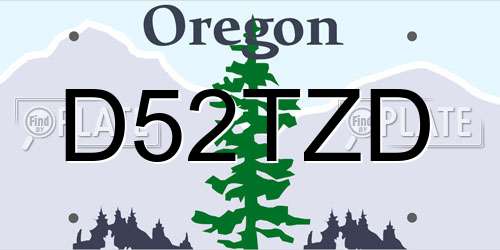 D52TZD Oregon License Plate