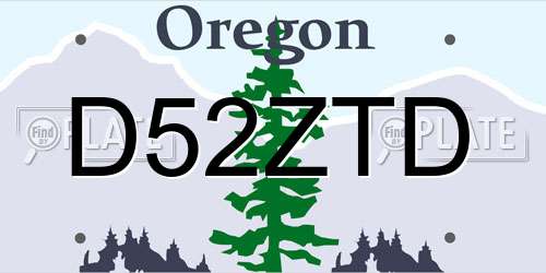 D52ZTD Oregon License Plate