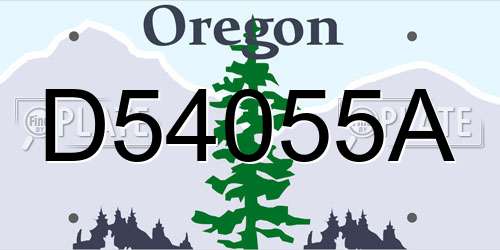 D54055A Oregon License Plate