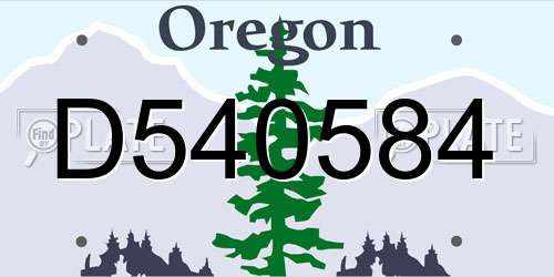 D540584 Oregon License Plate