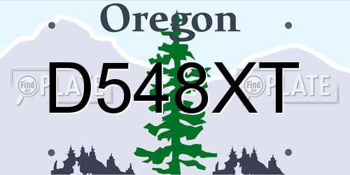 D548XT Oregon License Plate