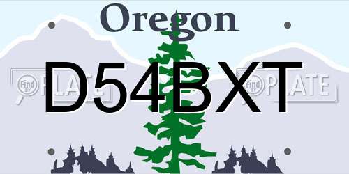 D54BXT Oregon License Plate