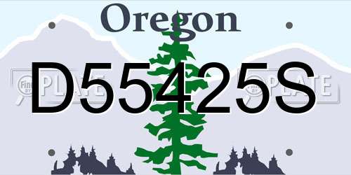 D55425S Oregon License Plate