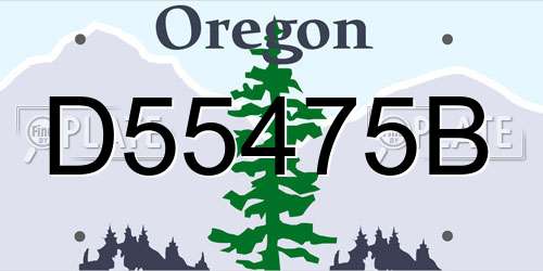 D55475B Oregon License Plate