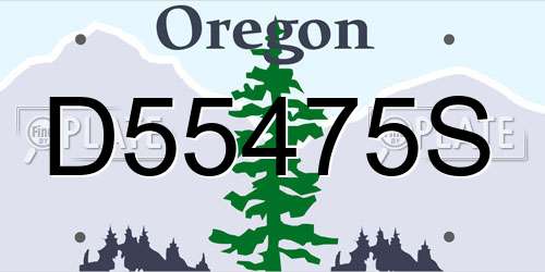 D55475S Oregon License Plate