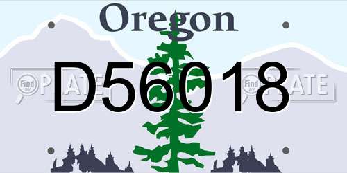 D56018 Oregon License Plate