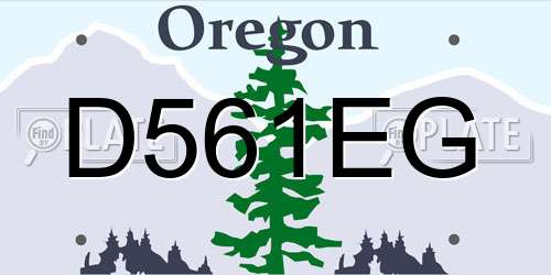 D561EG Oregon License Plate