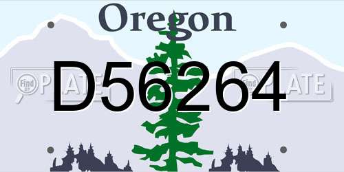 D56264 Oregon License Plate