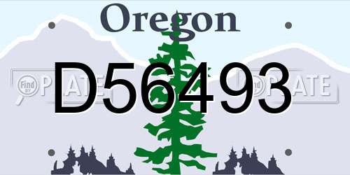 D56493 Oregon License Plate