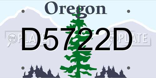 D5722D Oregon License Plate