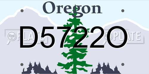 D5722O Oregon License Plate