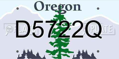 D5722Q Oregon License Plate