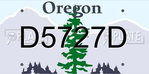 D5727D Oregon License Plate