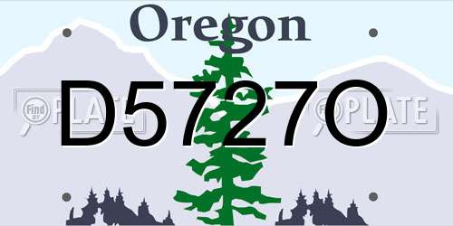 D5727O Oregon License Plate