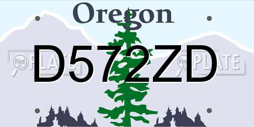 D572ZD Oregon License Plate