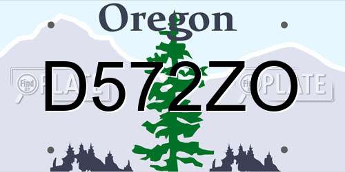 D572ZO Oregon License Plate
