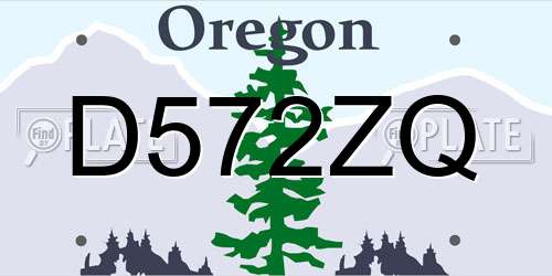 D572ZQ Oregon License Plate