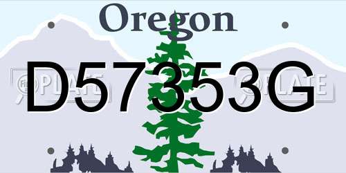 D57353G Oregon License Plate