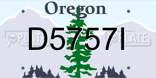 D5757I Oregon License Plate