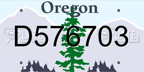 D576703 Oregon License Plate