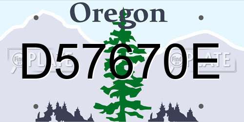 D57670E Oregon License Plate
