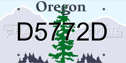 D5772D Oregon License Plate