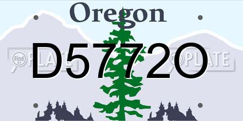 D5772O Oregon License Plate