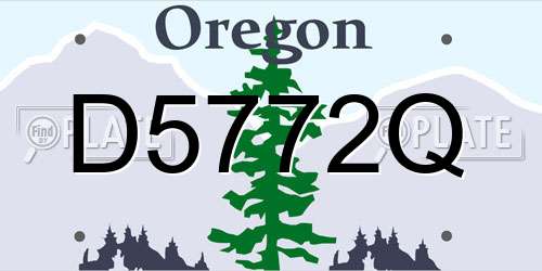 D5772Q Oregon License Plate