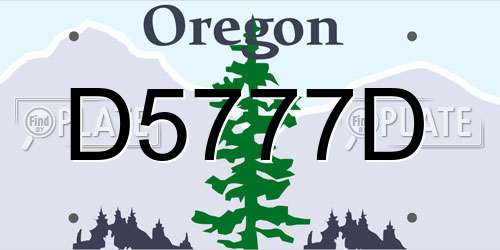D5777D Oregon License Plate
