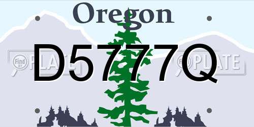D5777Q Oregon License Plate