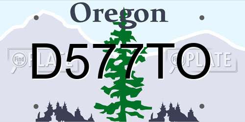 D577TO Oregon License Plate