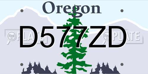 D577ZD Oregon License Plate
