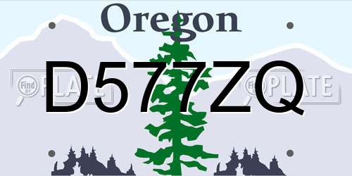 D577ZQ Oregon License Plate