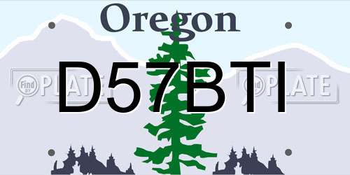 D57BTI Oregon License Plate