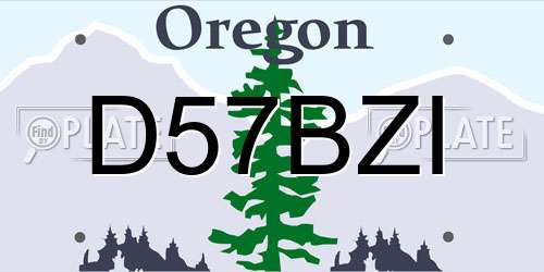 D57BZI Oregon License Plate
