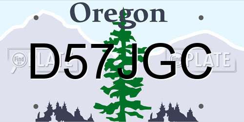 D57JGC Oregon License Plate