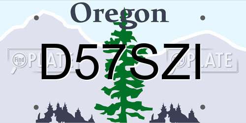 D57SZI Oregon License Plate