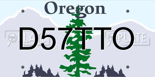 D57TTO Oregon License Plate