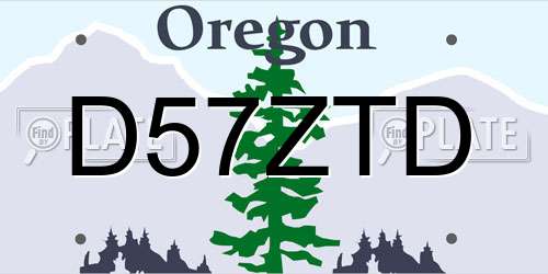D57ZTD Oregon License Plate